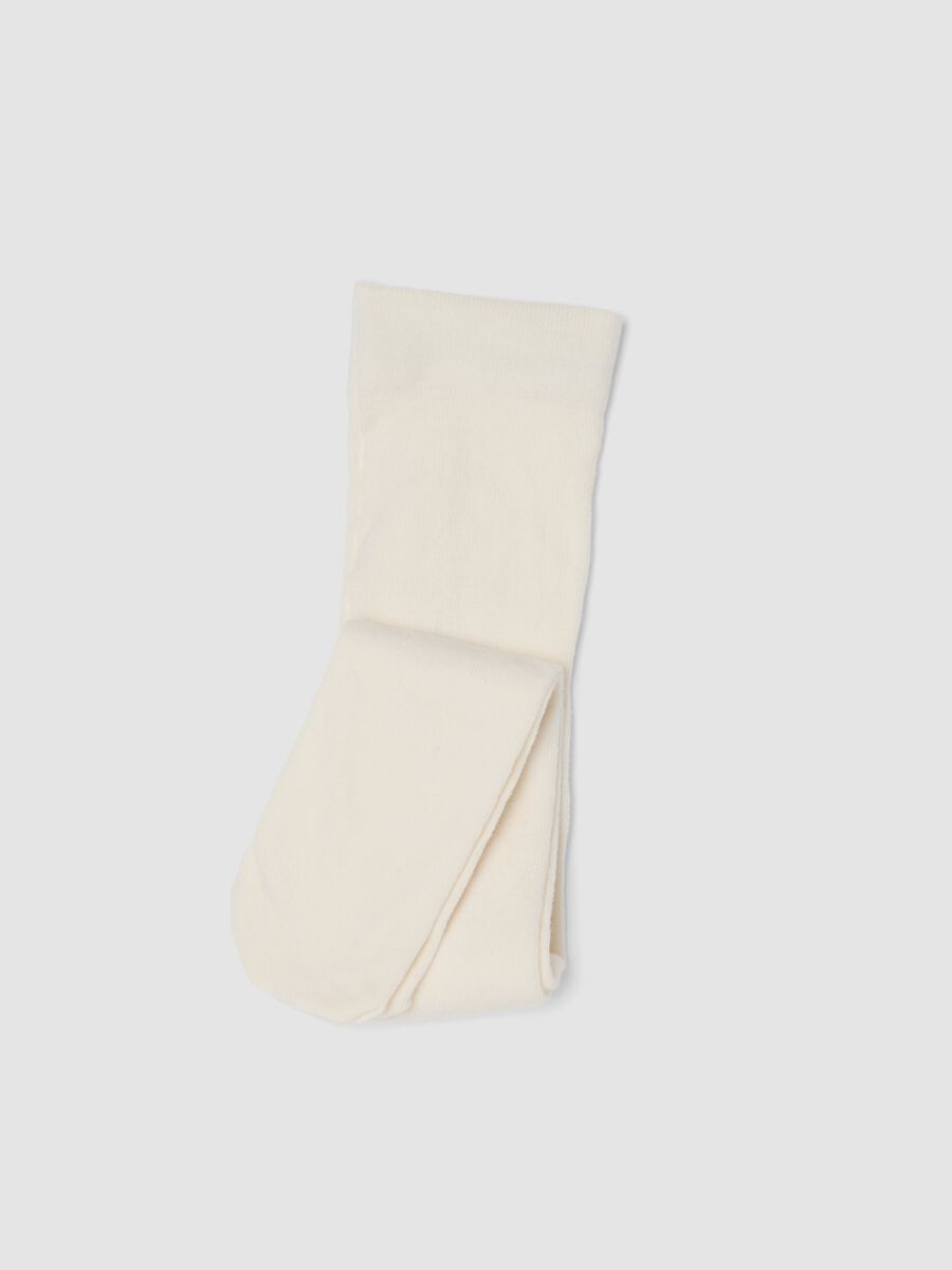 White organic stretch-cotton tights_0