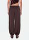 Brown baggy-fit trousers with elasticated hems_2