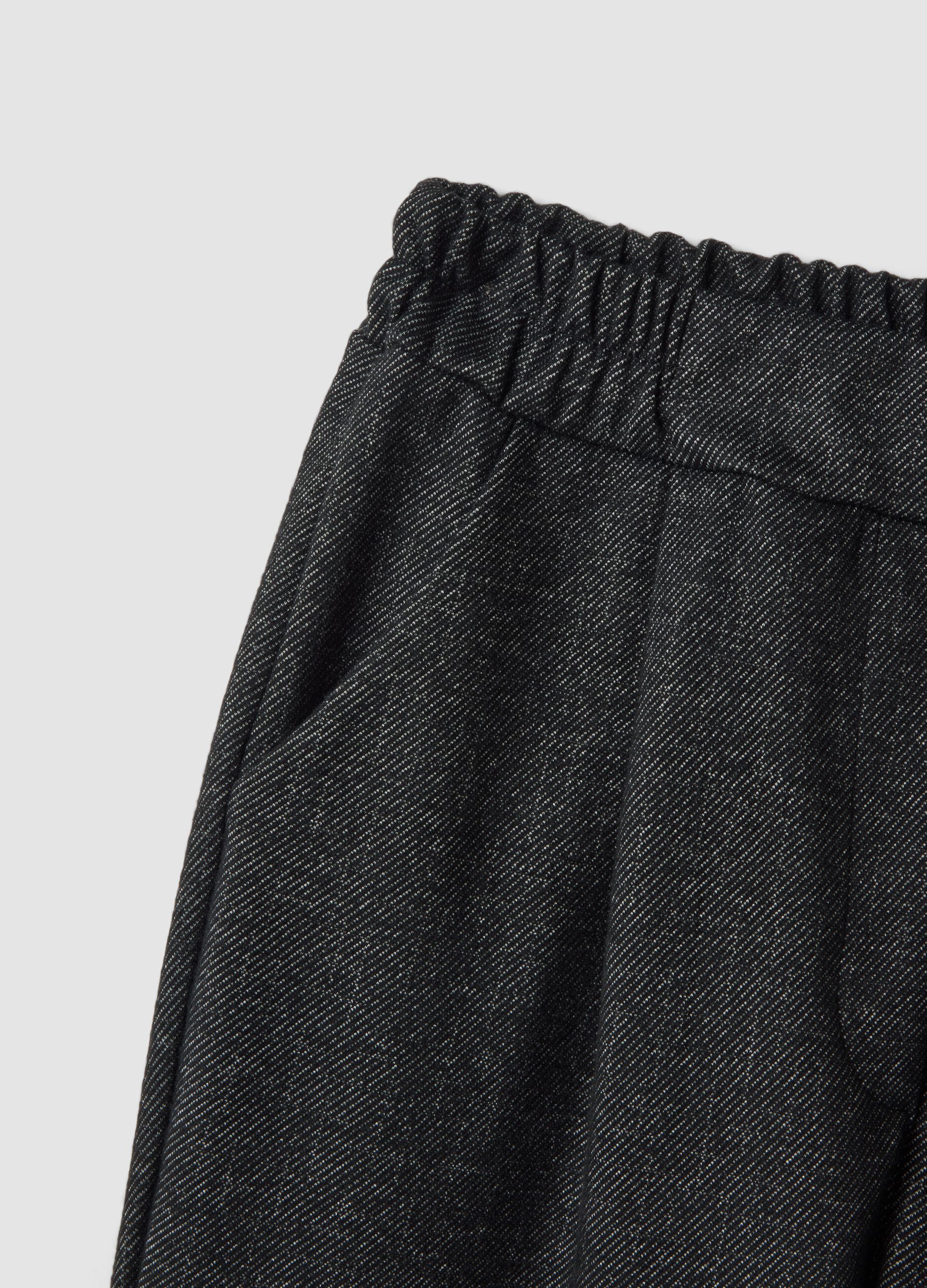 Grey regular-fit formal trousers in stretch viscose