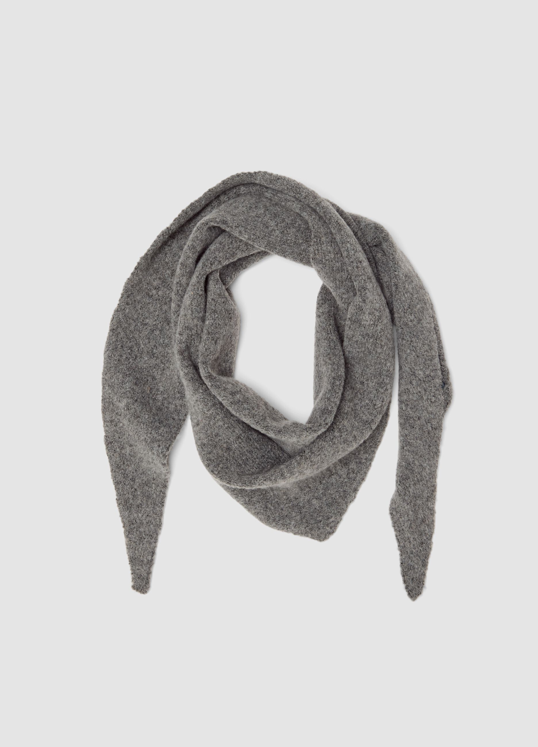Grey stretch-fabric scarf