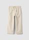 Pantaloni bianchi in twill di cotone elasticizzato regular fit_0