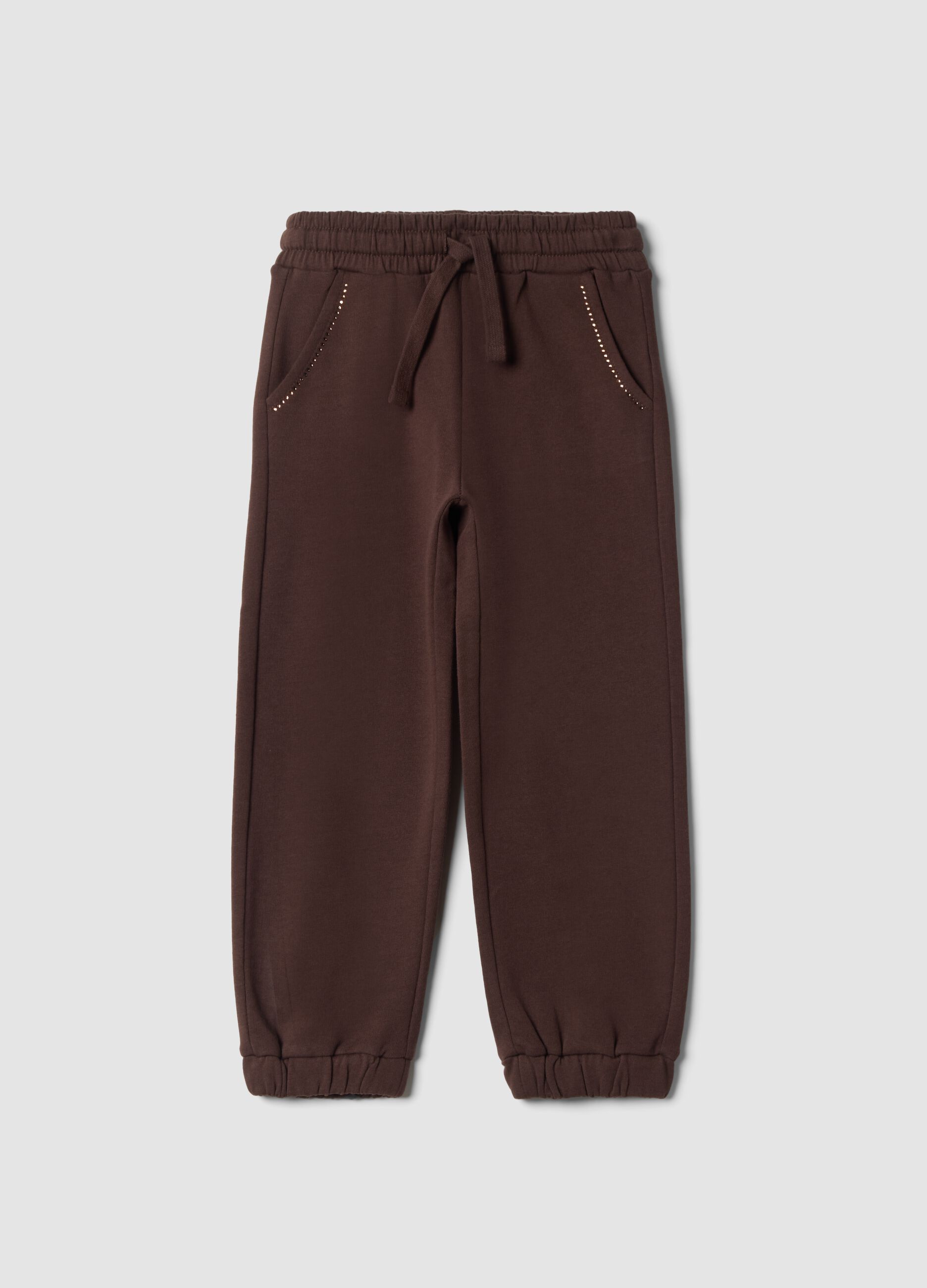 Brown pure cotton jogger trousers