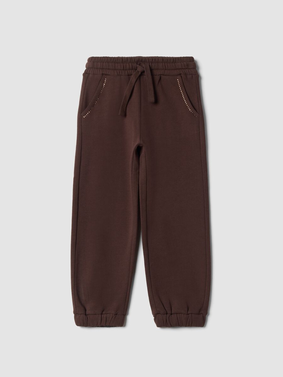 Brown pure cotton jogger trousers_0