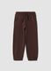 Brown pure cotton jogger trousers_0