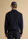 Blue pure cotton zip jacket with knitted sleeves, regular fit_3