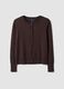 Brown viscose-blend crew-neck cardigan, regular fit_4