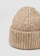 Cappello bianco in misto lana a coste_2