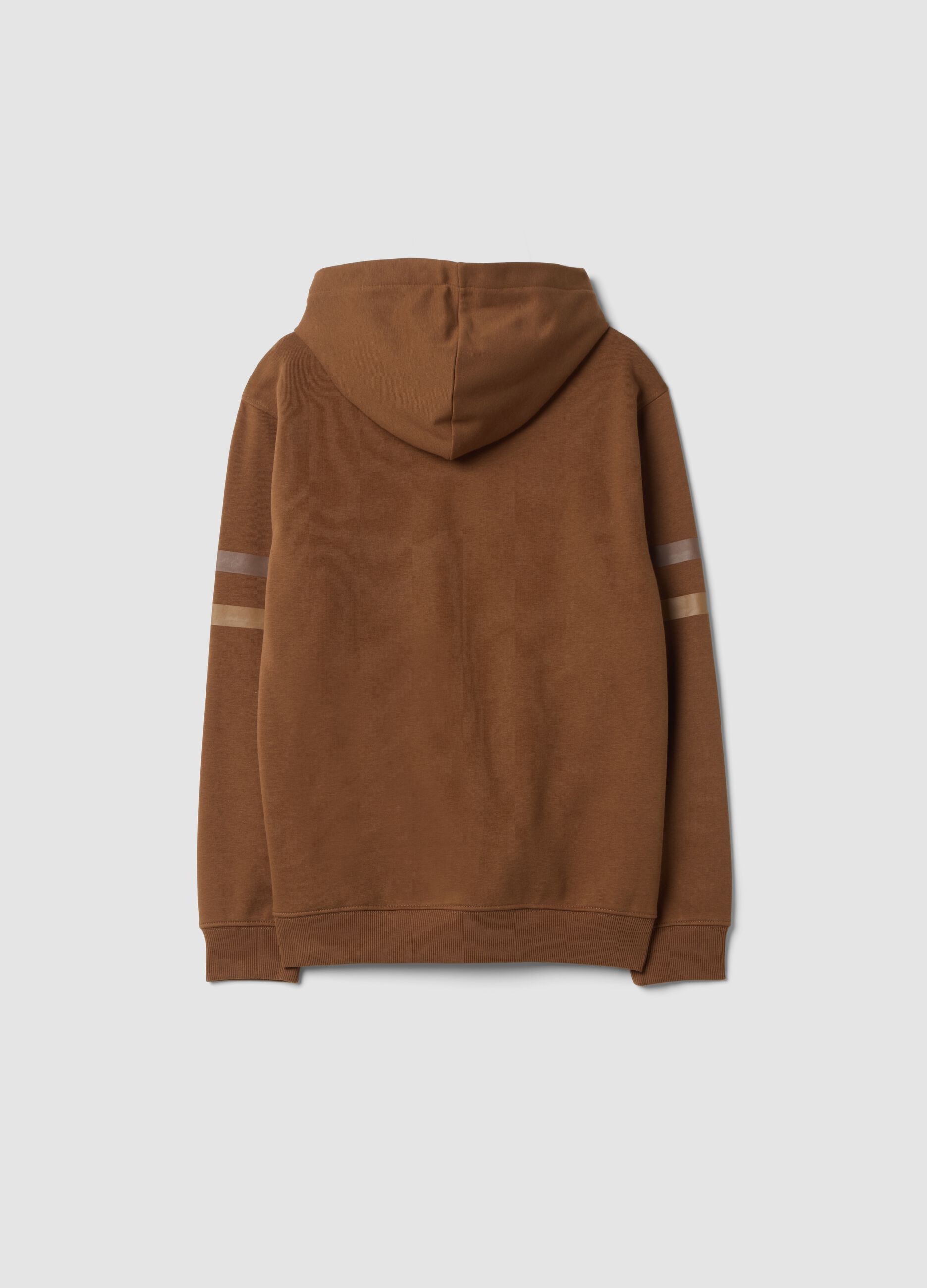 Brown cotton-blend hoodie with a relaxed fit