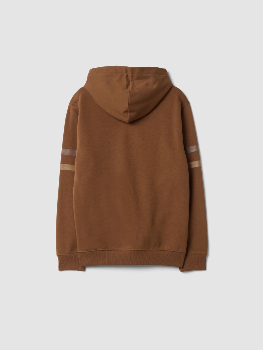 Brown cotton-blend hoodie with a relaxed fit_1