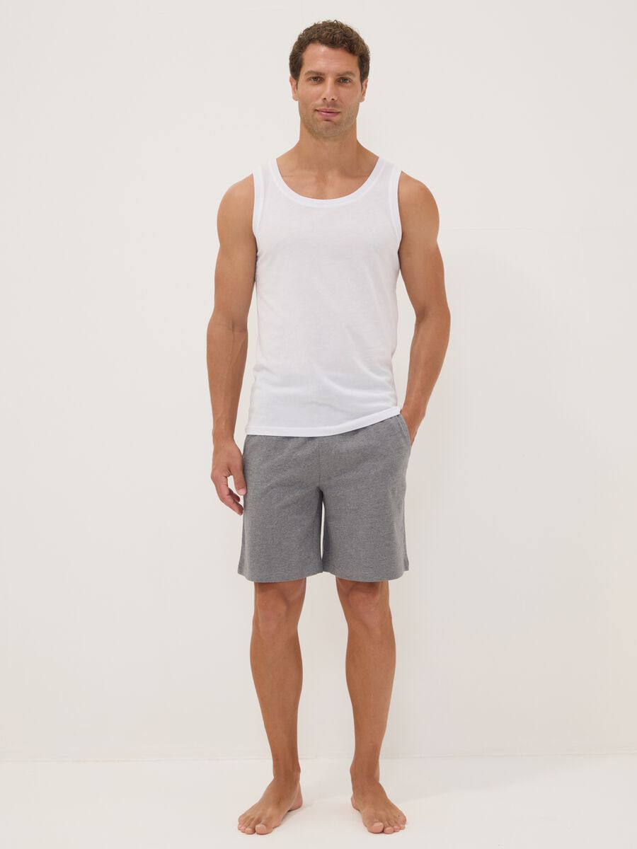 Grey organic cotton pyjama shorts_0