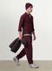 Jogger marroni in misto cotone con fondo a polsino e coulisse_0