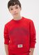 Red boys&rsquo; sweatshirt in pure organic cotton with crew neck and print_2