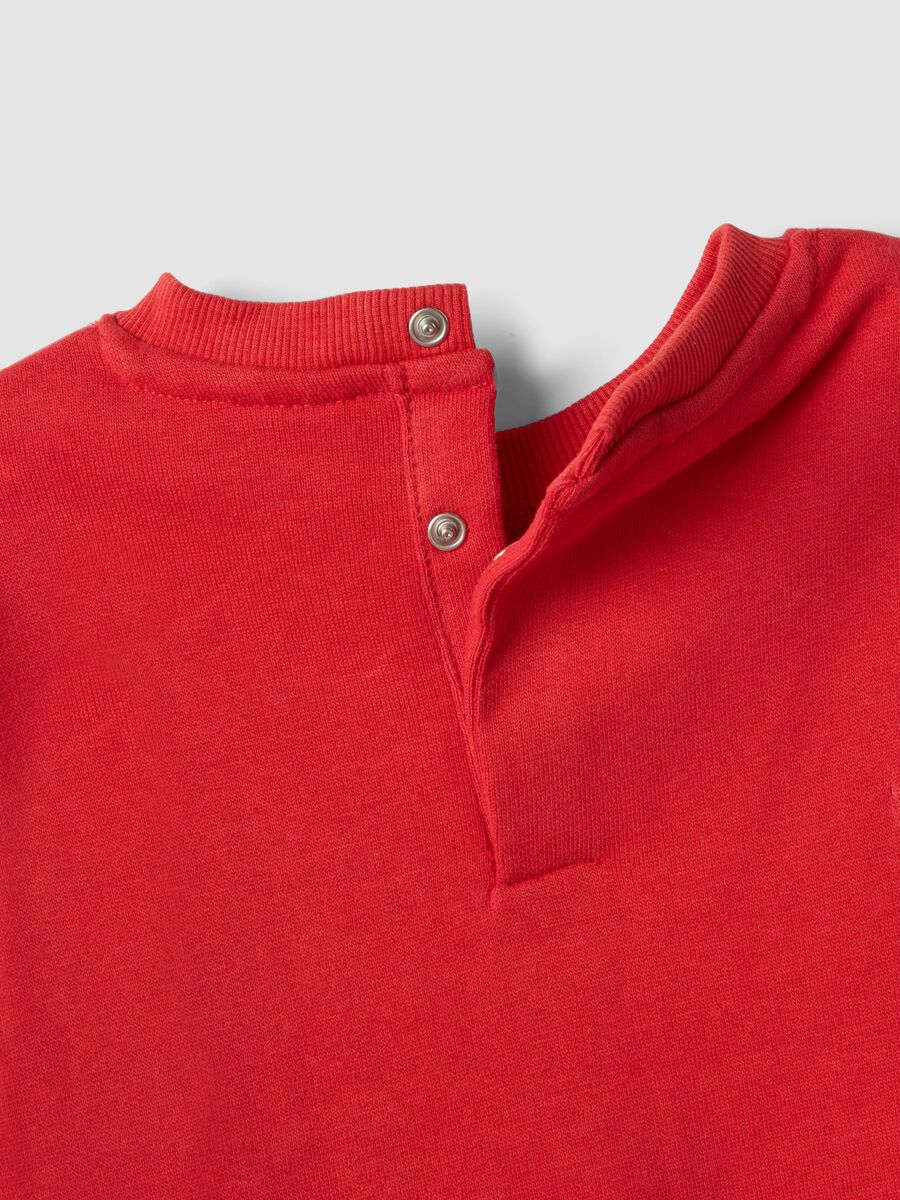 Red oversized jogging set in pure organic cotton with gaming print_3