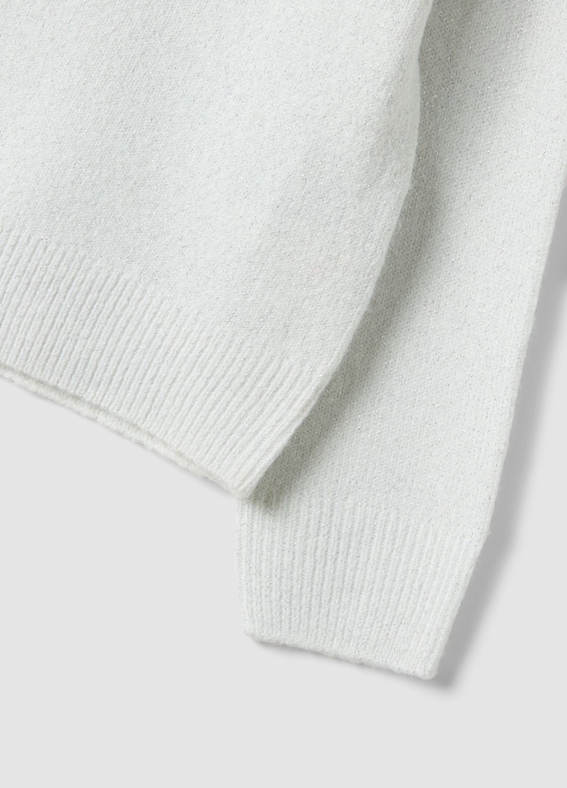 White stretch crew-neck top