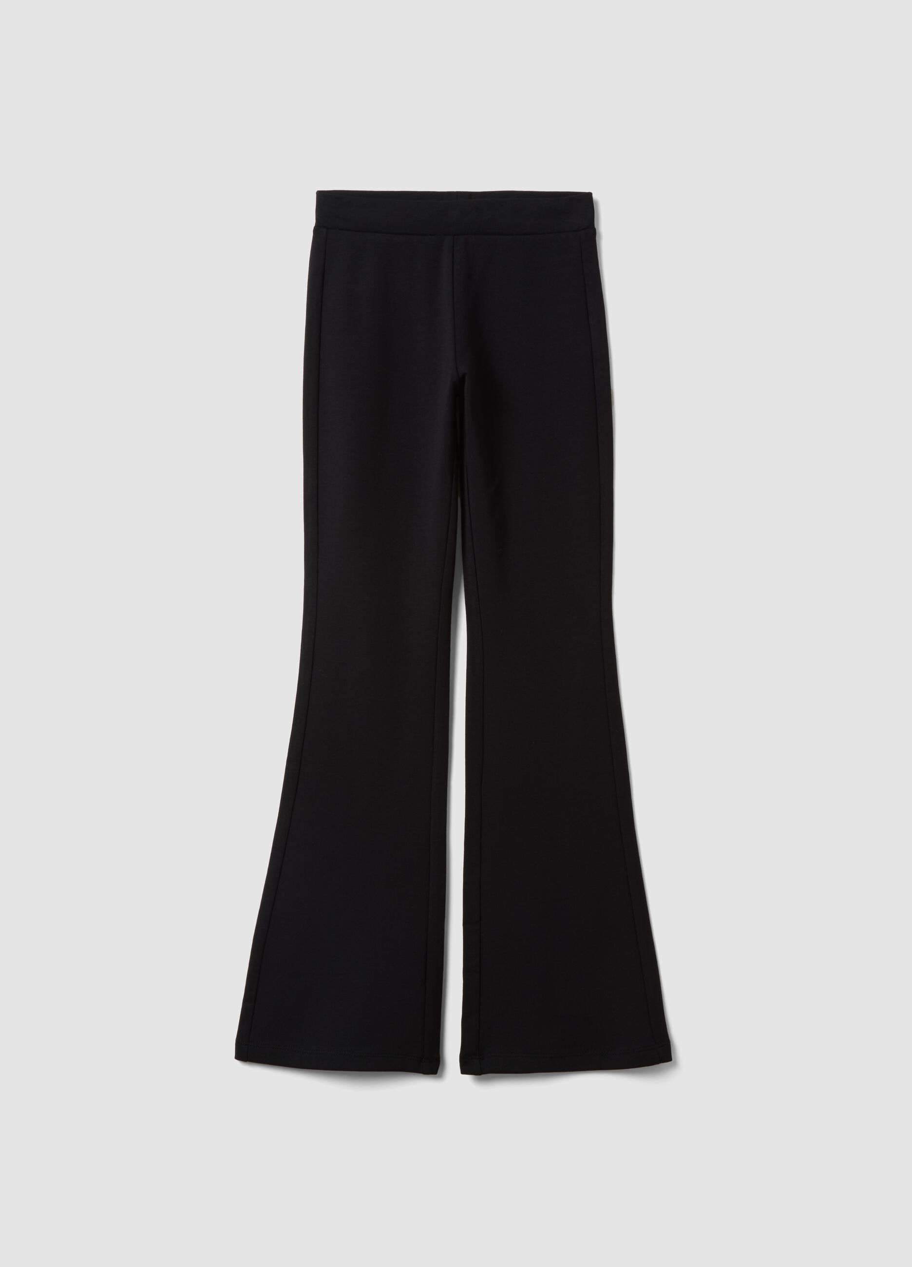 Leggings neri flare in cotone elasticizzato