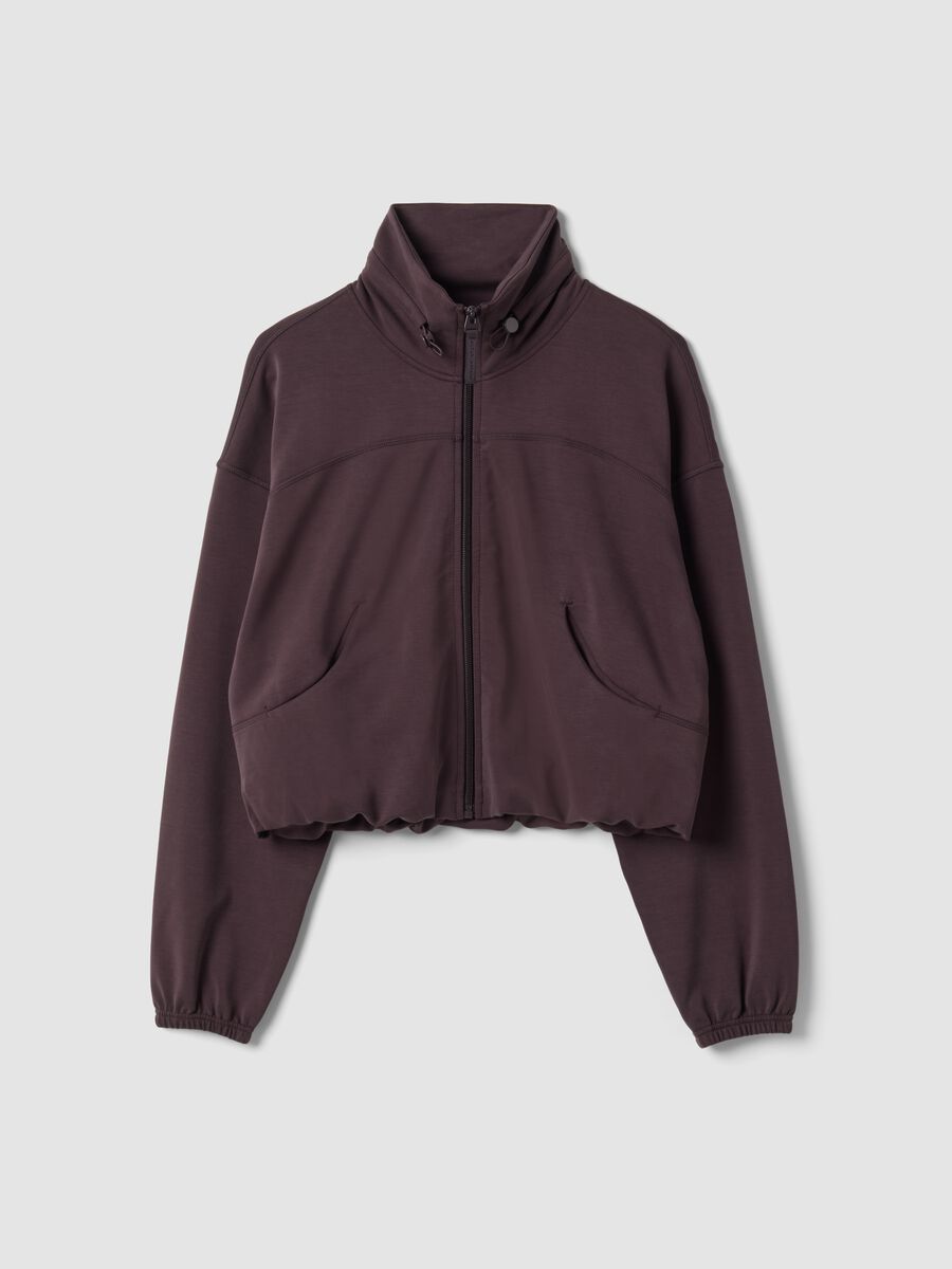 Cropped purple full-zip soft-touch jacket with stand-up collar ALTAVIA STUDIO_5