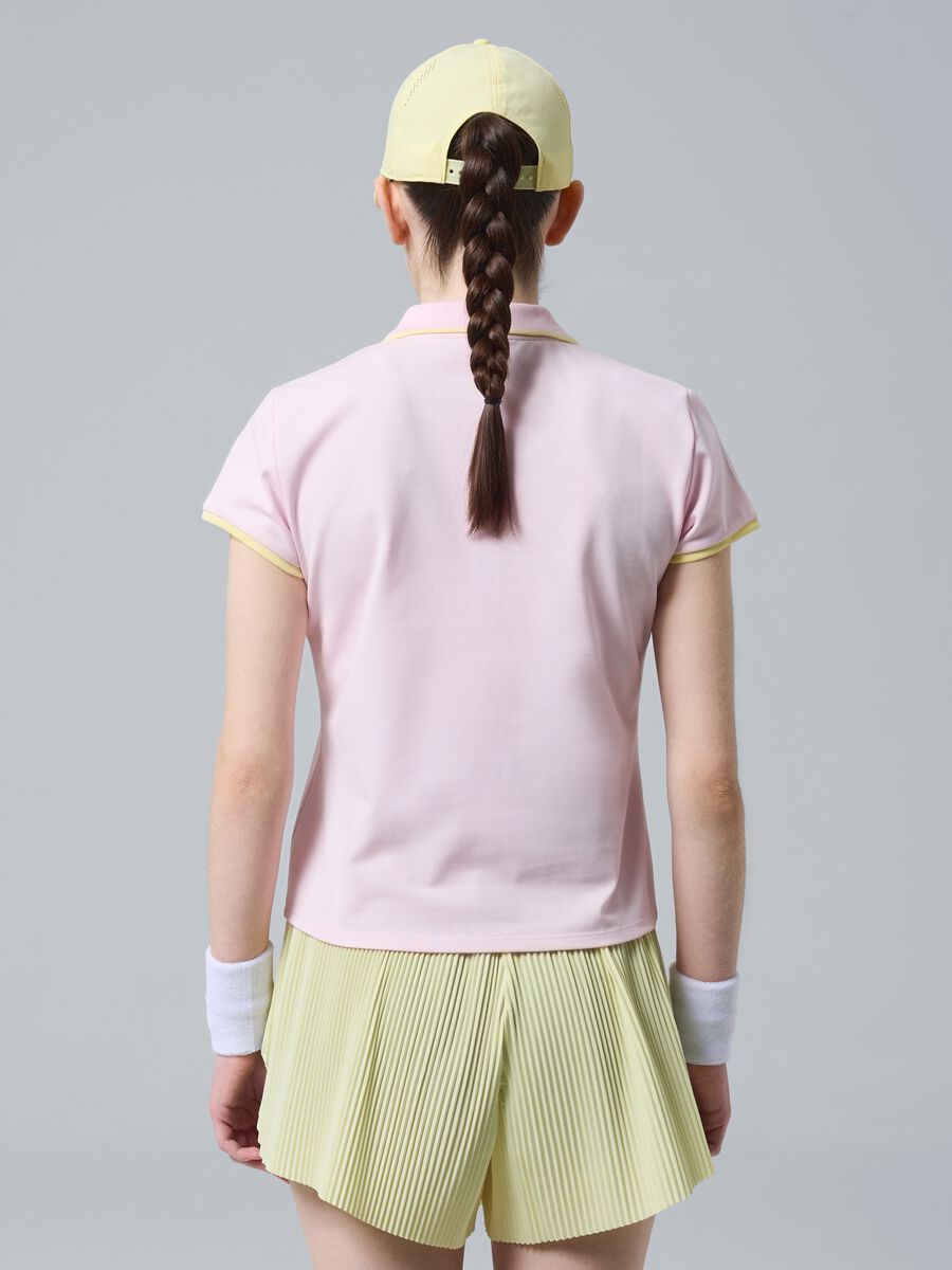 Pink ALTAVIA COURT performance polo in stretch cotton_3