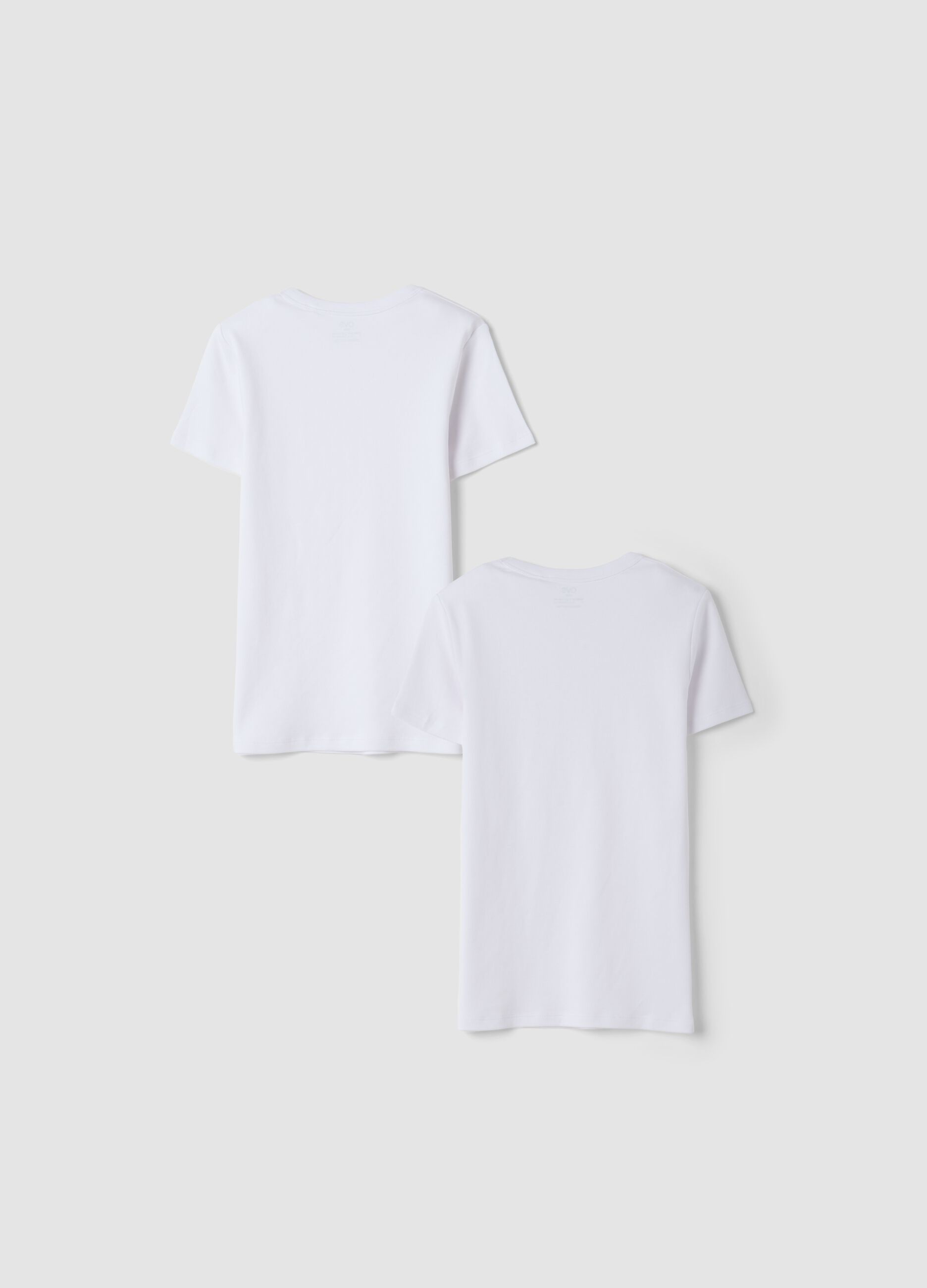 Bipack di t-shirt bianche girocollo in puro cotone organico
