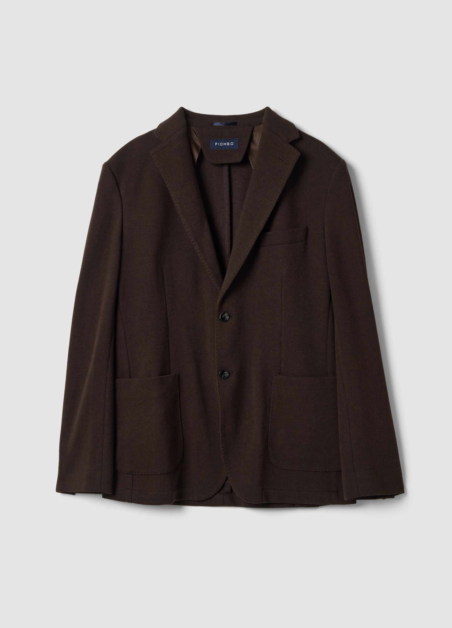 Brown regular-fit blazer with classic lapels