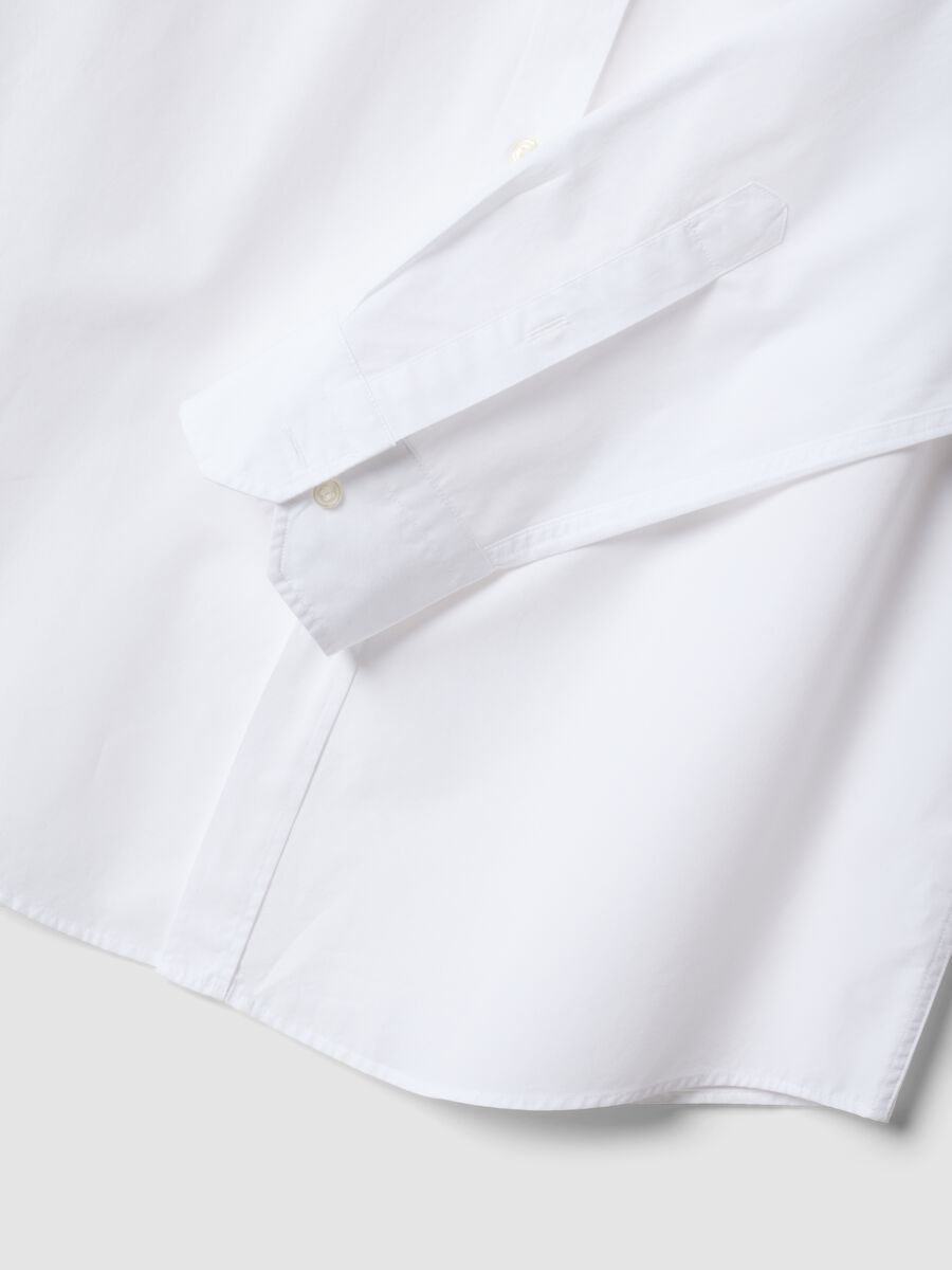 White pure cotton shirt with classic collar_1