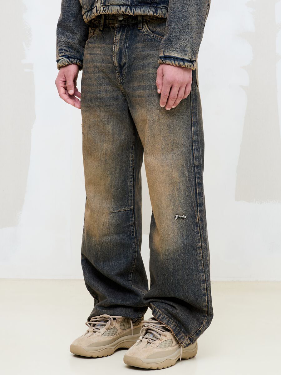 Vintage Wide-Leg Denim in Dark Blue_3