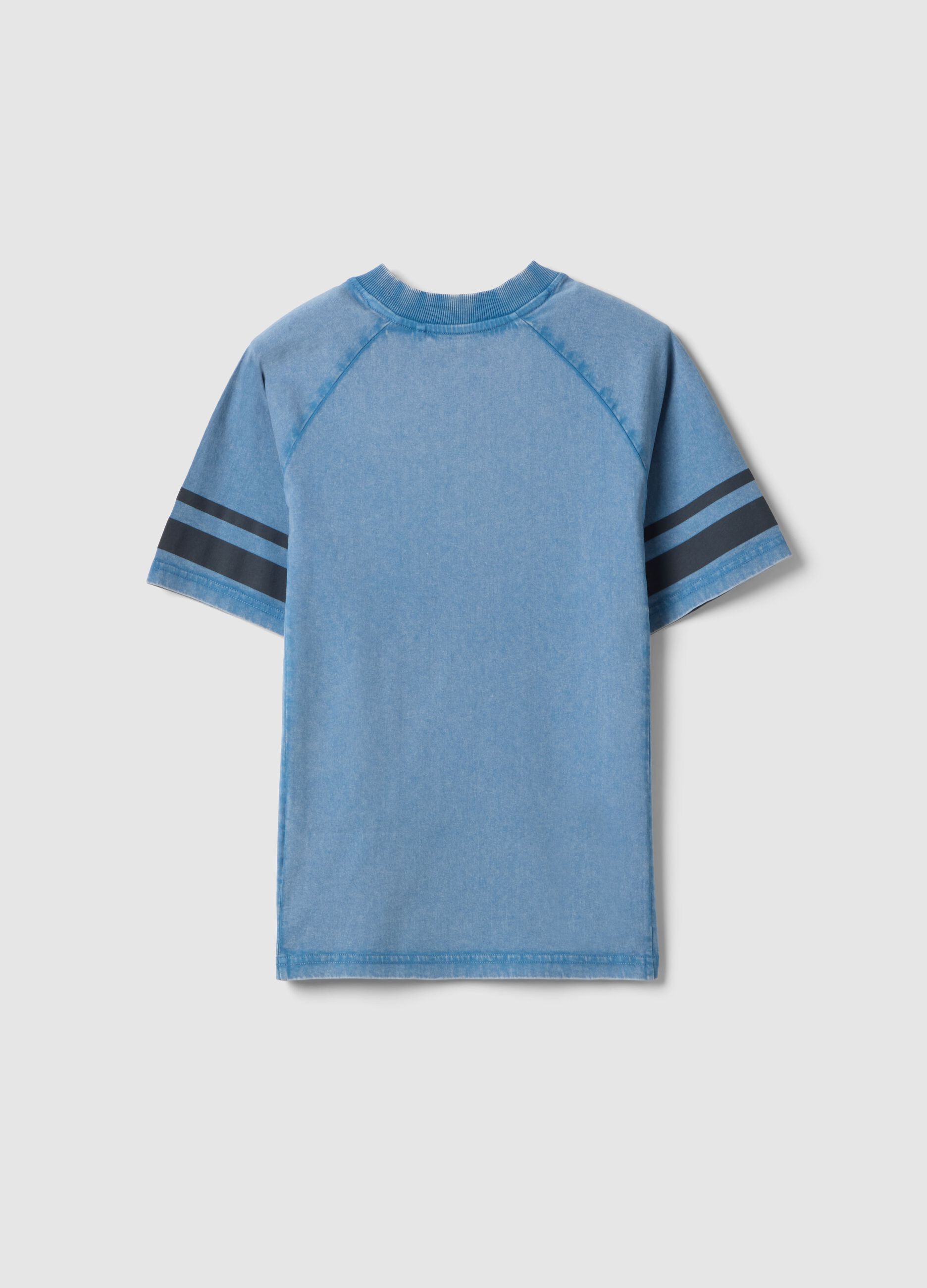 Boys' blue pure cotton regular fit t-shirt with print
