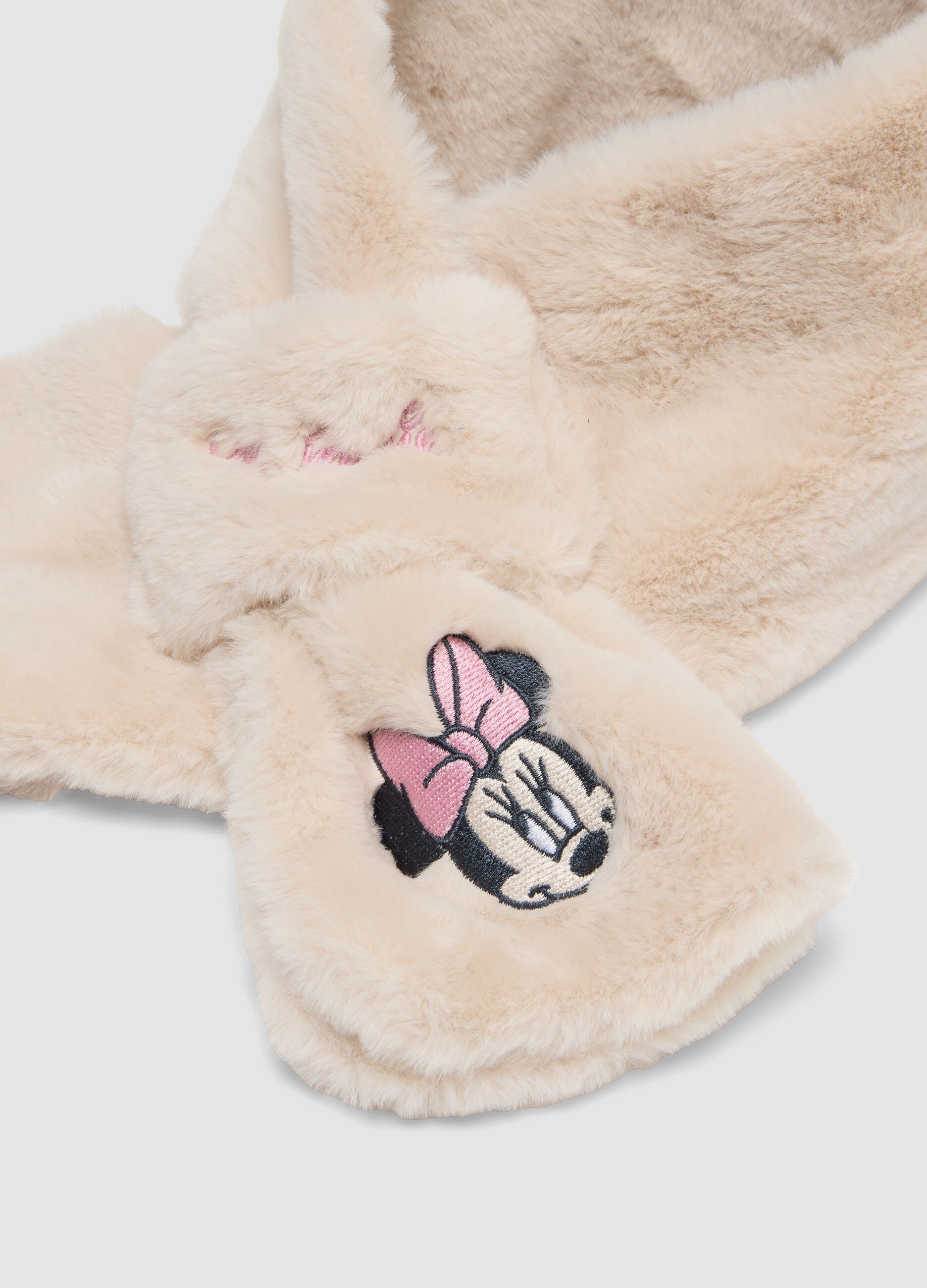 White Minnie embroidered scarf