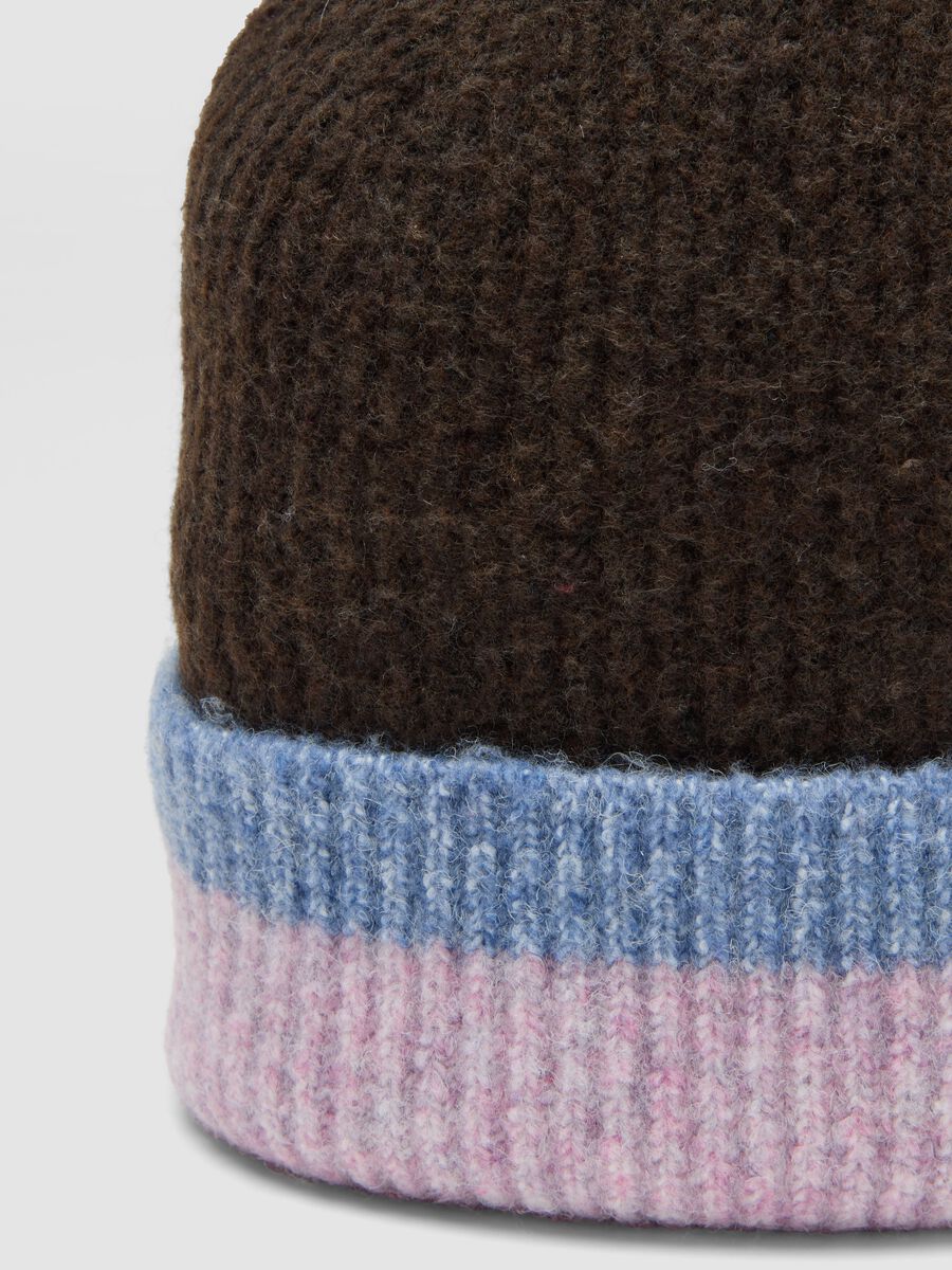 Purple ribbed stretch-wool beanie_2