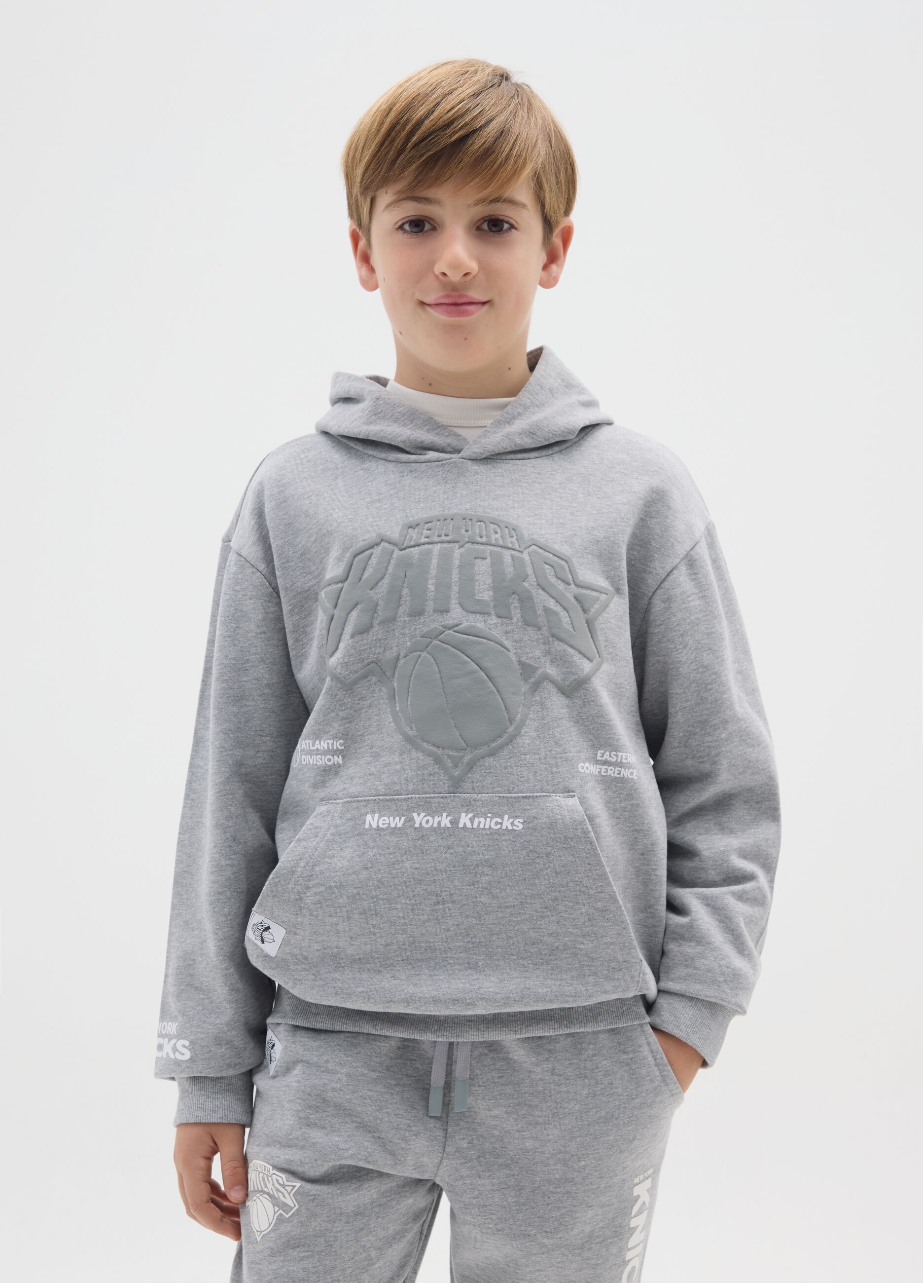 Grey Knicks print pure cotton boys' sweatshirt