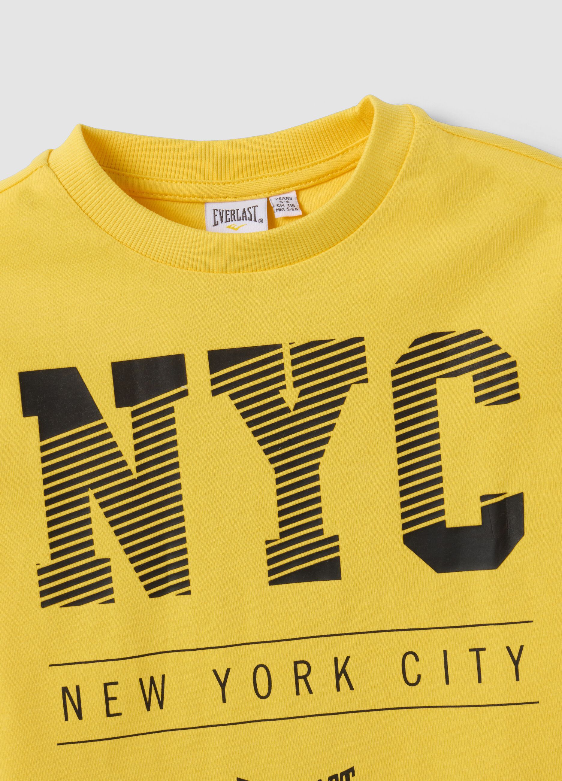 تيشيرت أصفر للأولاد من قطن خالص مع طباعة NYC