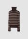 Brown striped fitted viscose-blend crew-neck jumper_1