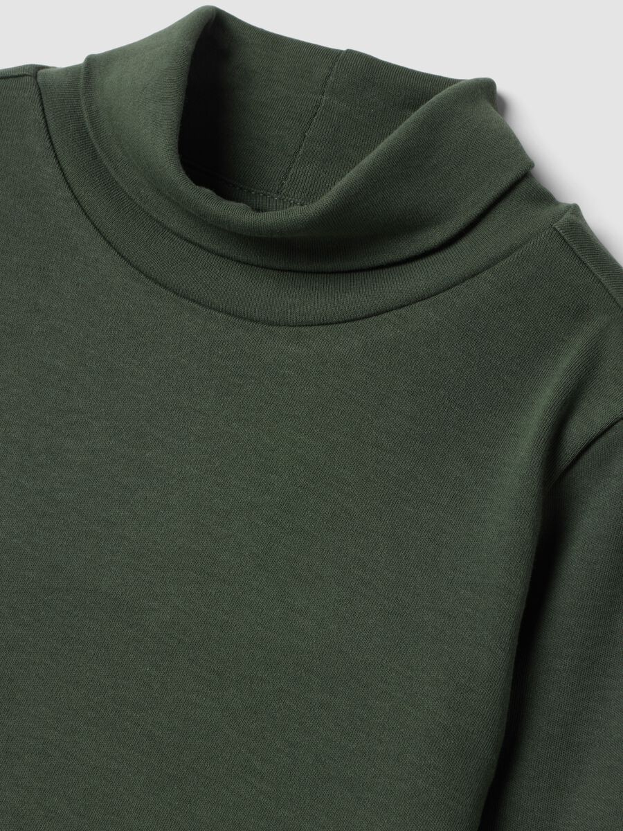 Forest green organic cotton roll-neck jumper_2