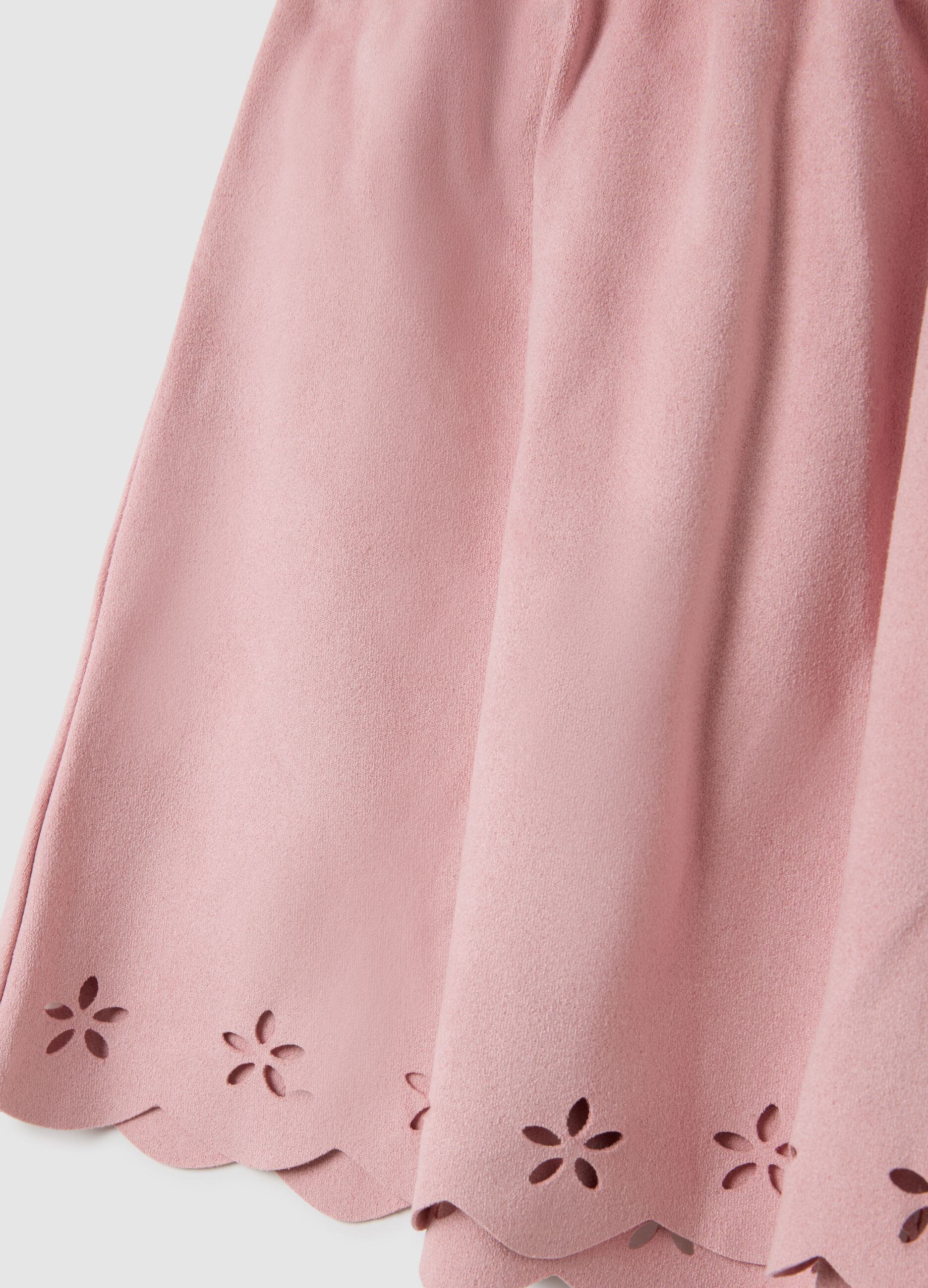 Girl's skirt in pink stretch mixed fabric