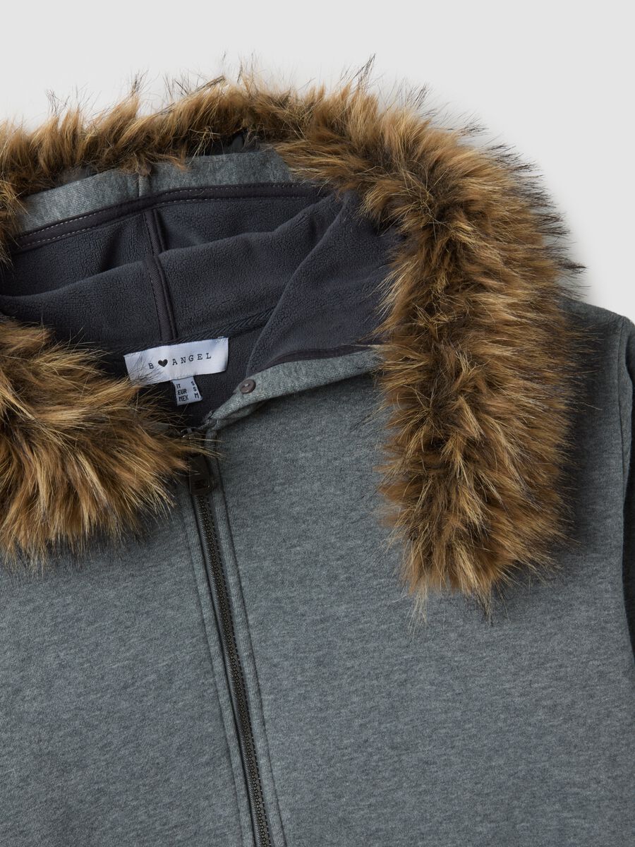 Grey marl stretch sweatshirt with crew neck, relaxed fit_1