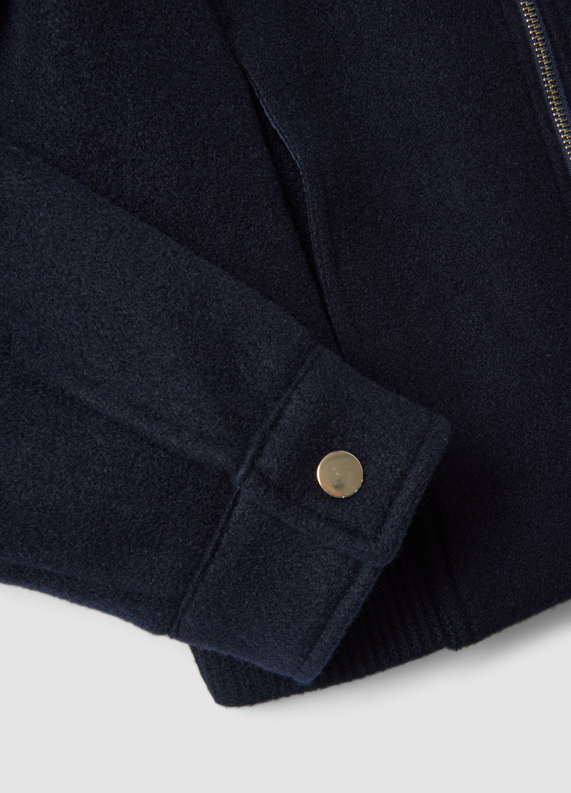 Navy blue regular-fit jacket with zip