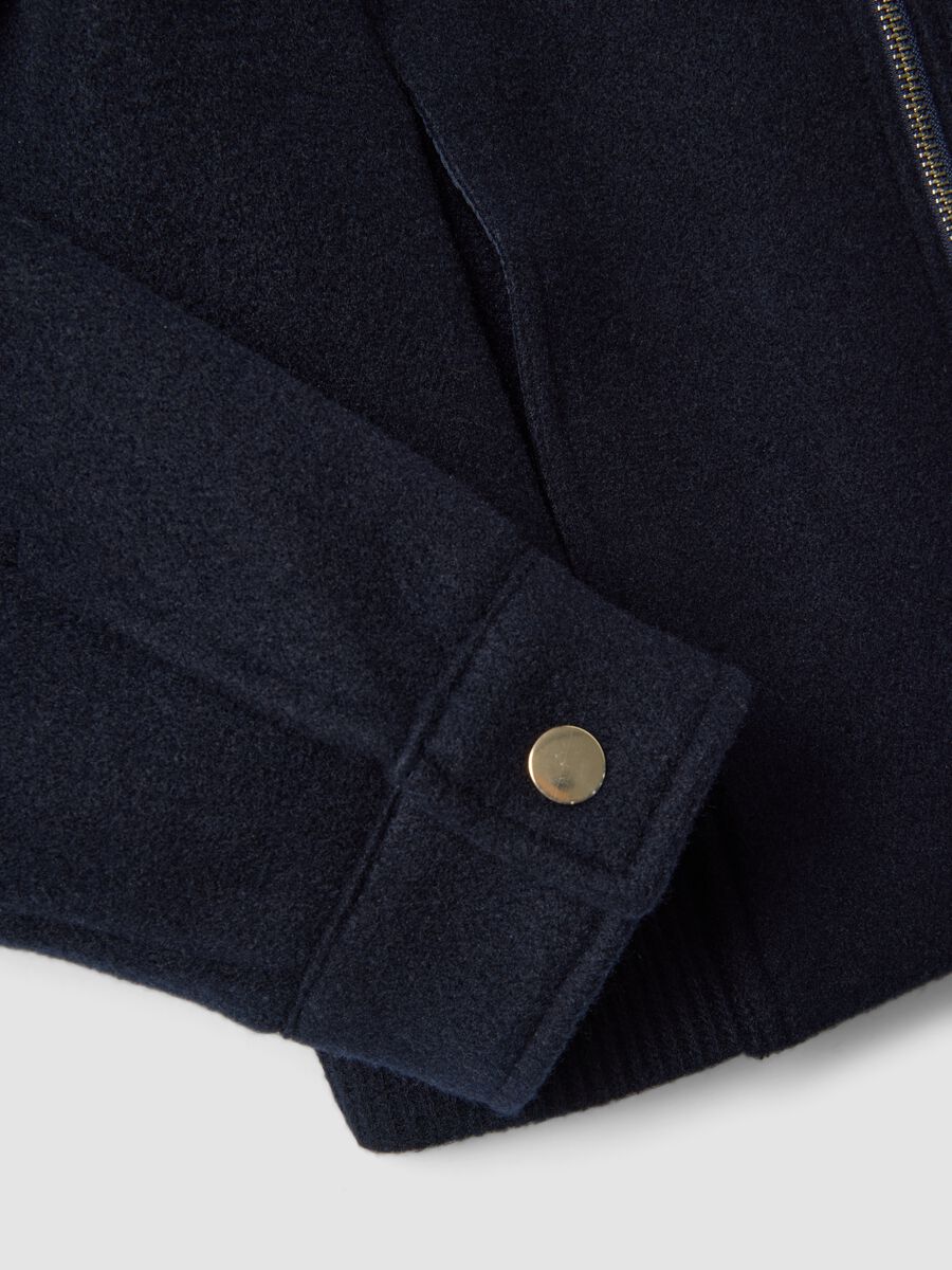 Navy blue regular-fit jacket with zip_5