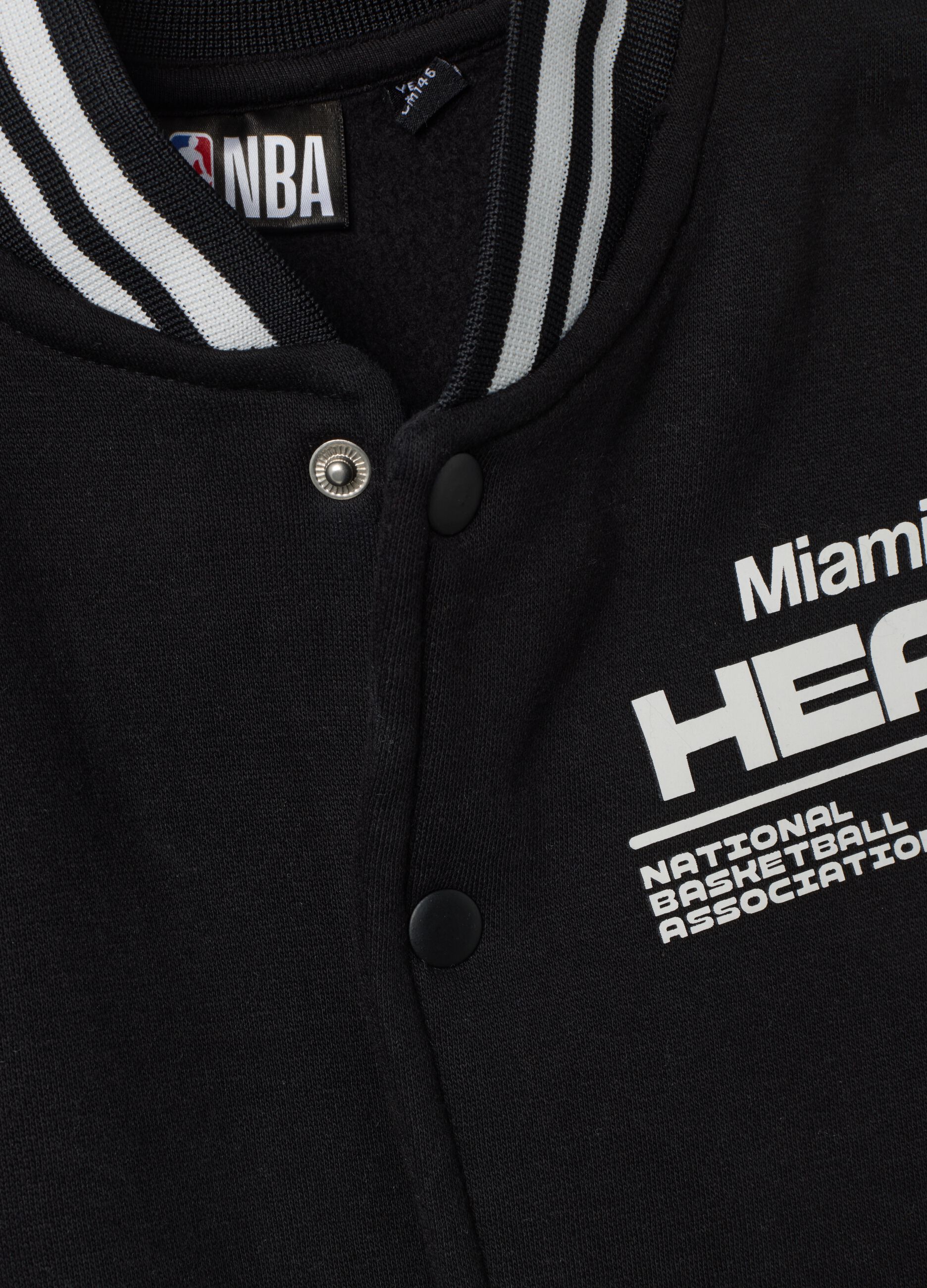 Black college-style cotton-blend sweatshirt with Miami Heat logo