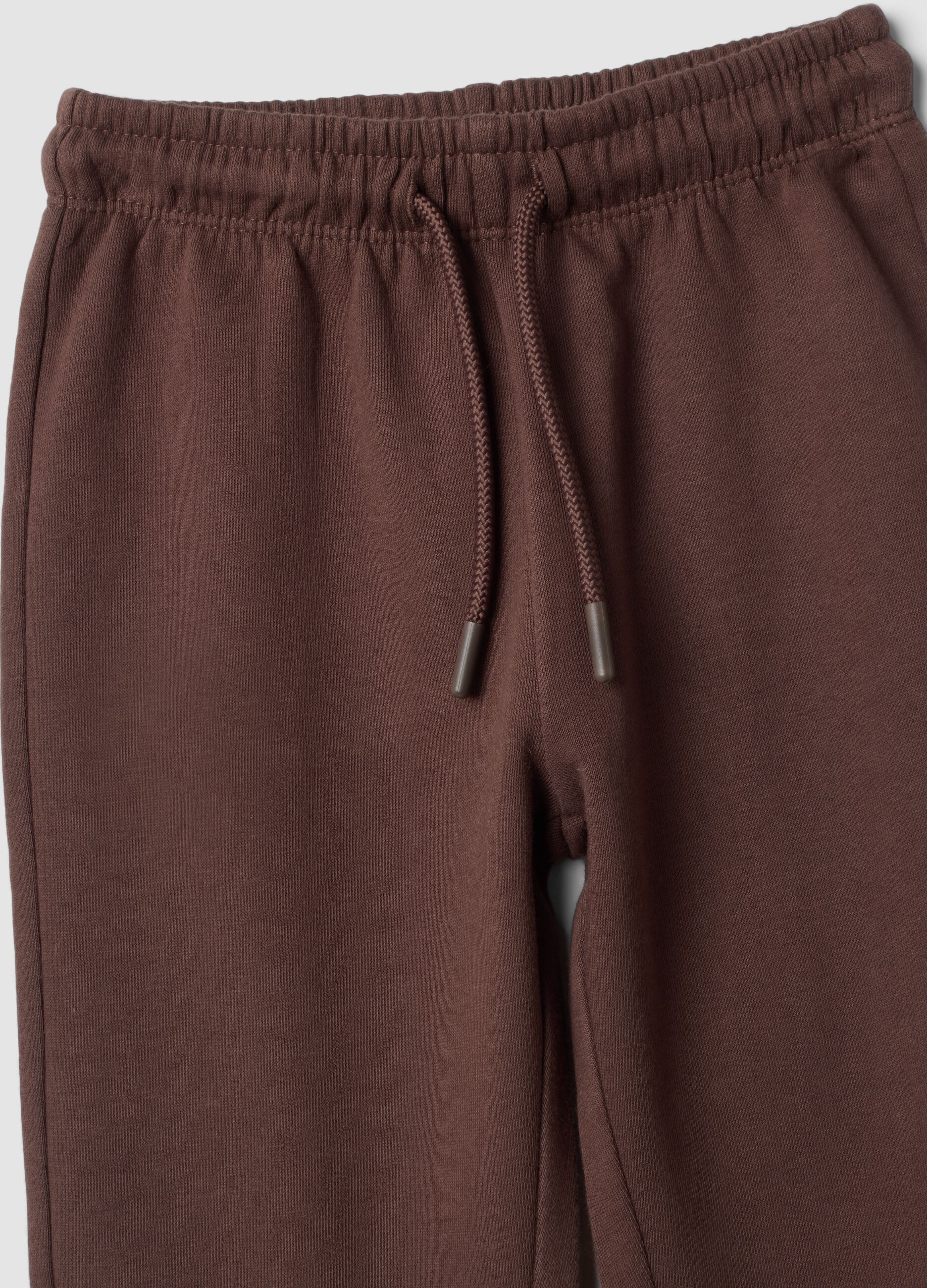 Pantaloni jogger marrone in puro cotone organico