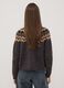 Cardigan grigio girocollo con fantasia jacquard_3