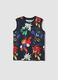 Blue pure cotton vest with all-over Sonic print_0