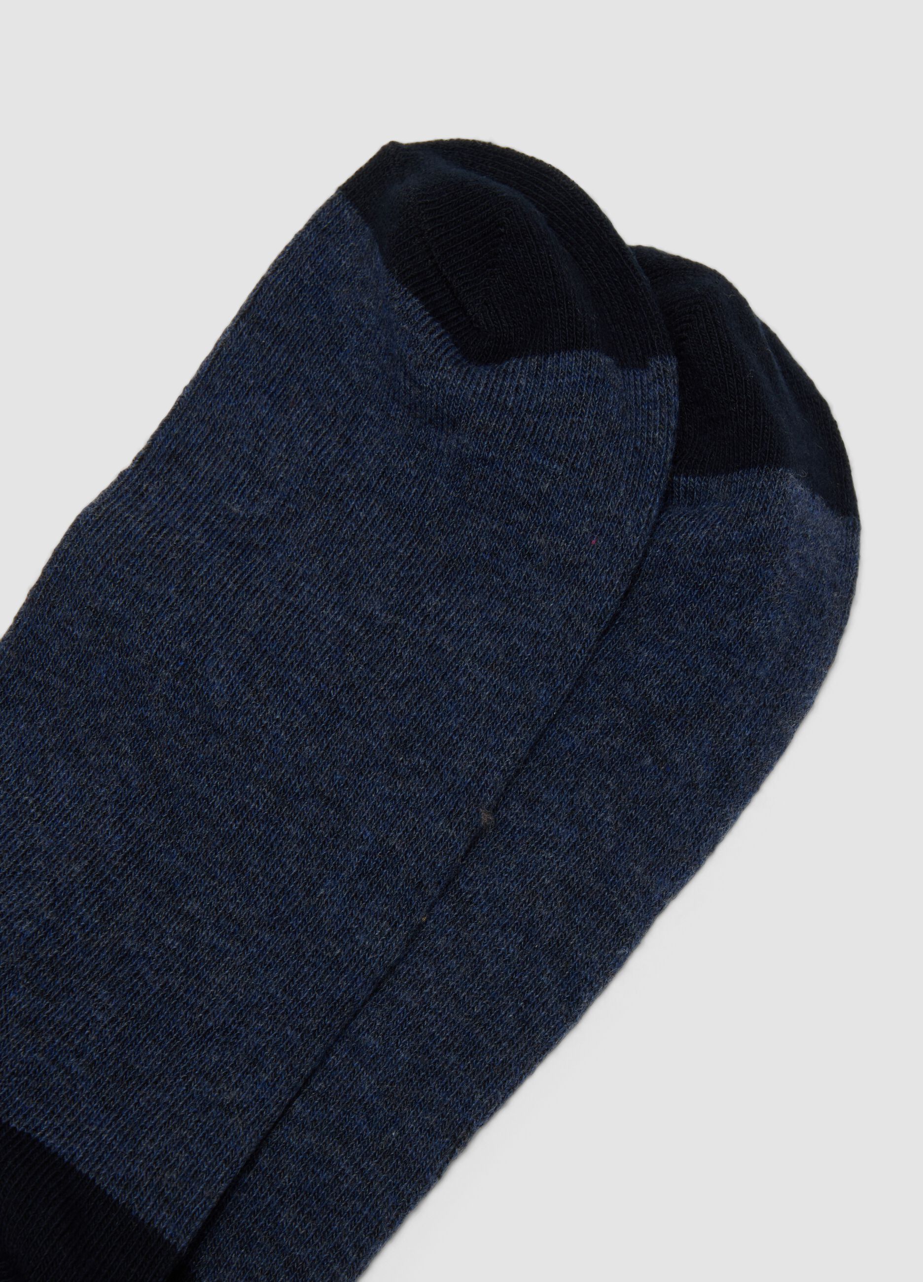 3-pack of blue mid-calf socks in stretch organic cotton