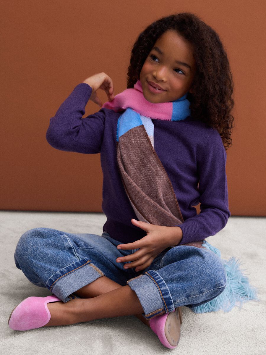 Purple pure wool long-sleeve jumper, regular fit_1