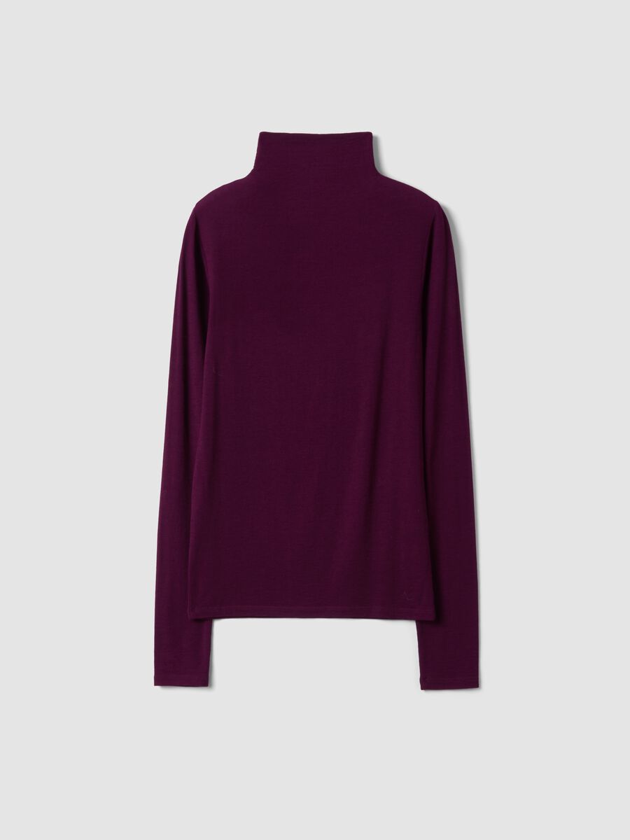 Purple modal and stretch cashmere T-shirt, regular fit_6