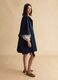 Long blue cotton blend coat with oversized fit_1