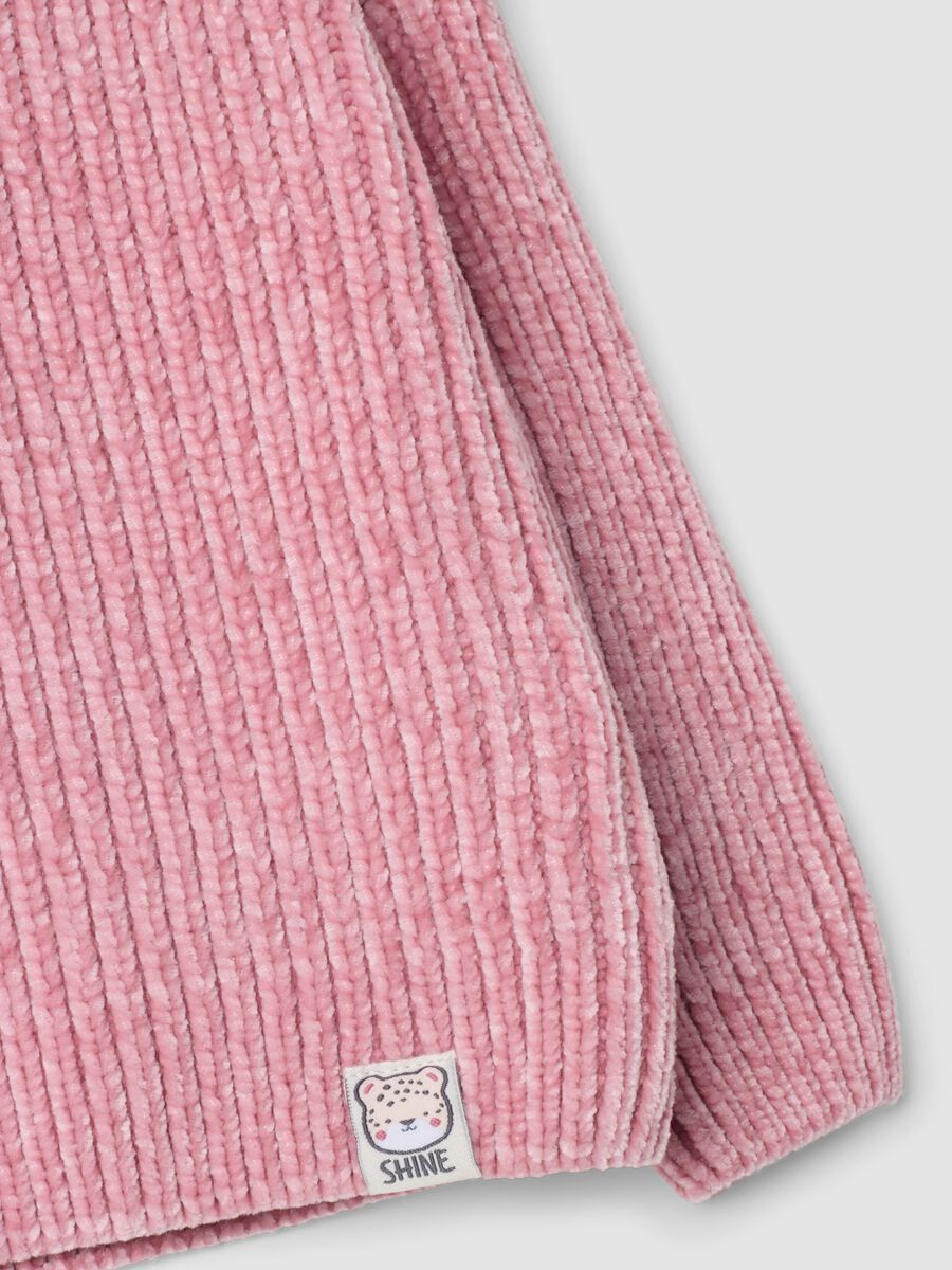 Mauve ribbed crew-neck jumper with oversized fit_2
