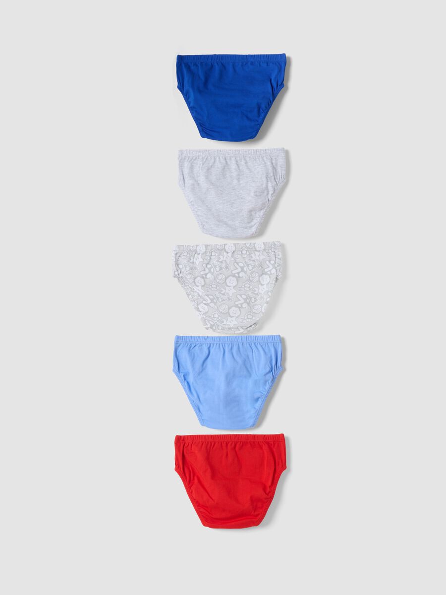 Five-pack of multicolour pure organic cotton Mario Kart briefs_2