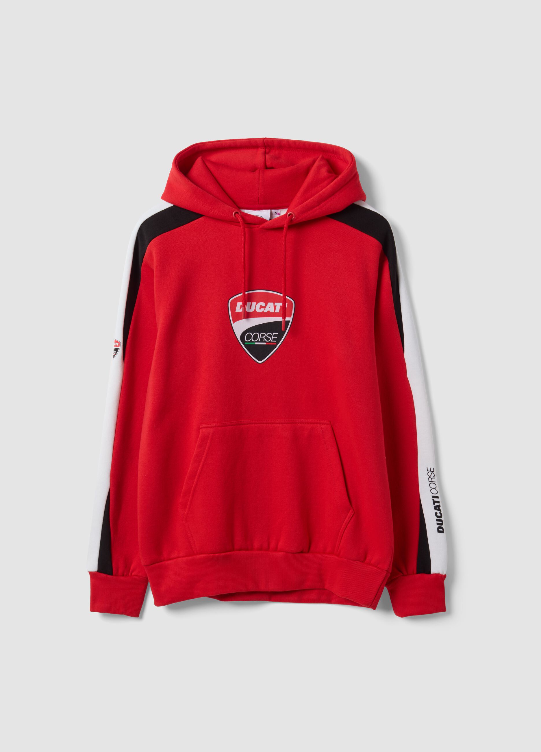 Red Ducati printed cotton-blend hoodie