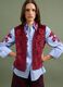 Gilet rosso in puro cotone con ricami floreali_0