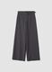 Grey stretch-viscose formal trousers with belt_0