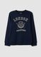 Blue pure cotton crew-neck sweatshirt with print_0